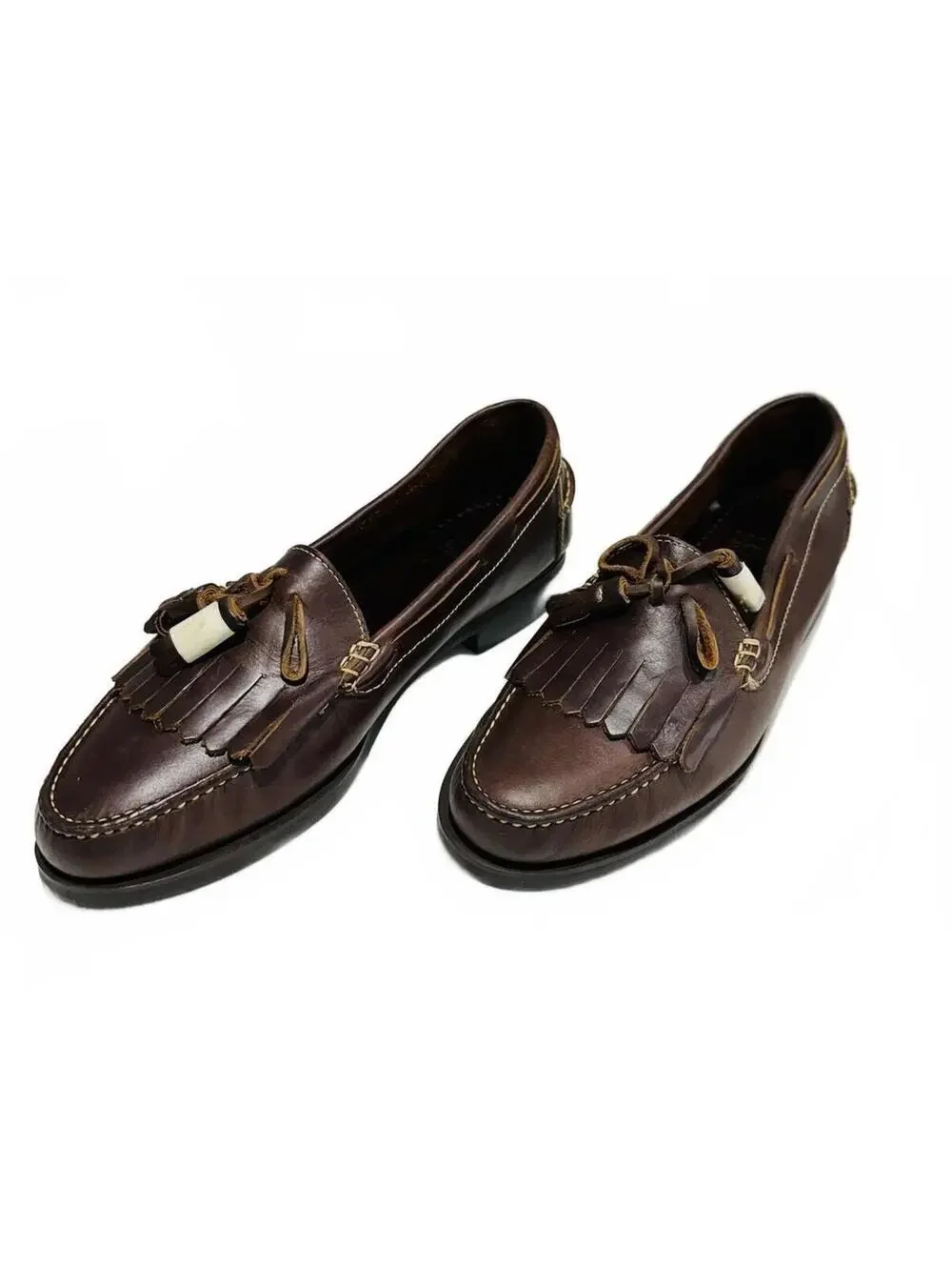 New Nunn Bush Men's Brown Leather Kiltie Tassel Loafers Fringe Size 11M